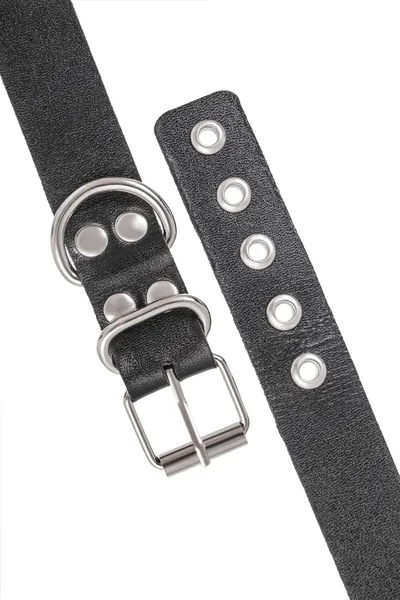 Pecado BDSM narukvice, jedna traka sa ušicama, koža, crna