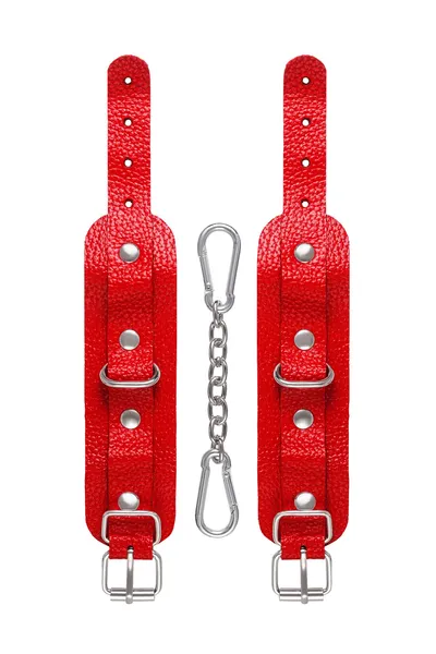 Pecado BDSM narukvice, mini zaobljeni uglovi, koža, crvena