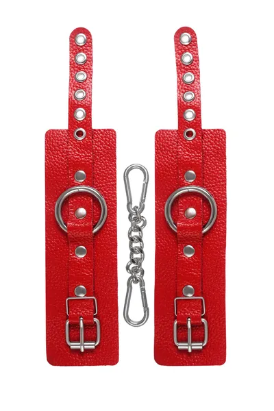 Pecado BDSM lisice, meke sa ušicama, prirodna koža, crvena