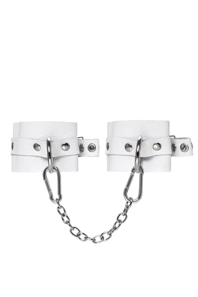 Pecado BDSM okovi, mekani sa ušicama, prirodna koža, beli