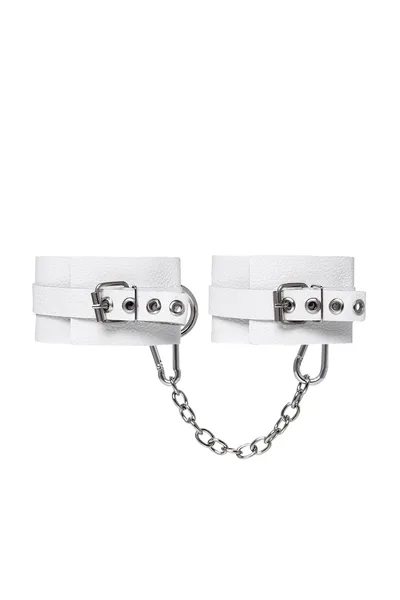 Pecado BDSM okovi, mekani sa ušicama, prirodna koža, beli