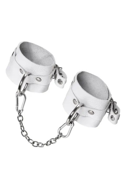 Pecado BDSM okovi, mekani sa ušicama, prirodna koža, beli