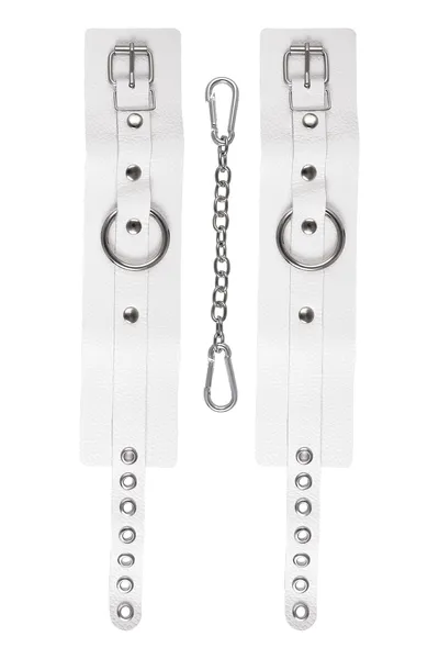 Pecado BDSM okovi, mekani sa ušicama, prirodna koža, beli