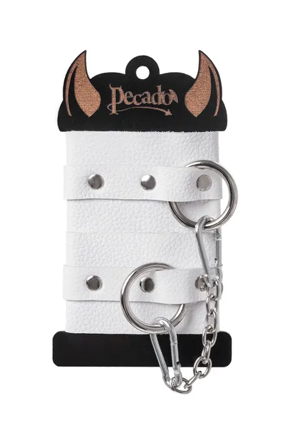 Pecado BDSM lisice, meke sa ušicama, koža, bela