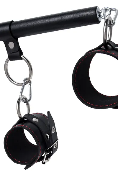 Bondažnый skup kada je greh ušao BDSM, 4 tačke fixacije, rasporka, lisice, okovi, prirodna koža, crna