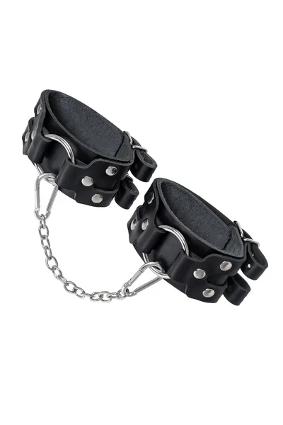 Okovi Pecado BDSM, sa dve trake, koža, crna