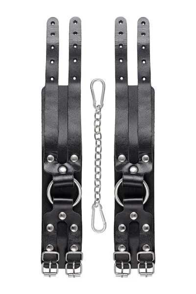 Okovi Pecado BDSM, sa dve trake, koža, crna