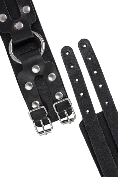 Okovi Pecado BDSM, sa dve trake, koža, crna