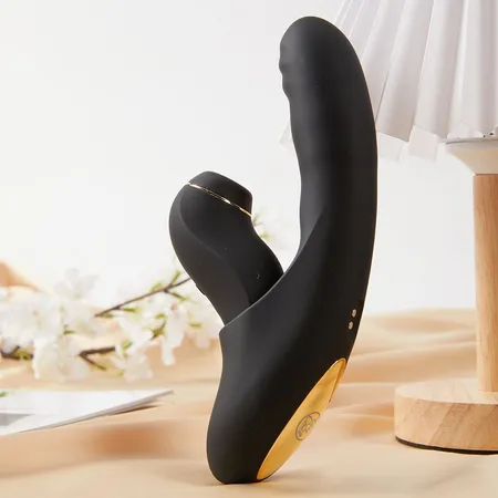 Vibrator sa povratnim pokretima, vakuumom i aplikacijom Beiourlover Fatima, Crna