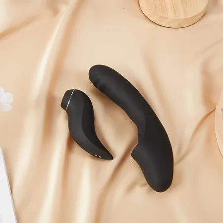 Vibrator sa povratnim pokretima, vakuumom i aplikacijom Beiourlover Fatima, Crna