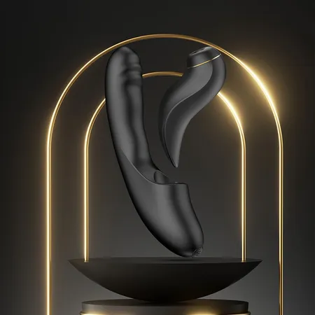 Vibrator sa povratnim pokretima, vakuumom i aplikacijom Beiourlover Fatima, Crna