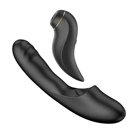 Vibrator sa povratnim pokretima, vakuumom i aplikacijom Beiourlover Fatima, Crna