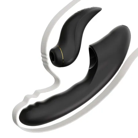 Vibrator sa povratnim pokretima, vakuumom i aplikacijom Beiourlover Fatima, Crna