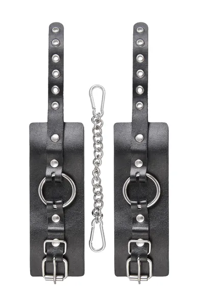 Pecado BDSM lisice, debela koža sa ušicama, prirodna koža, crna