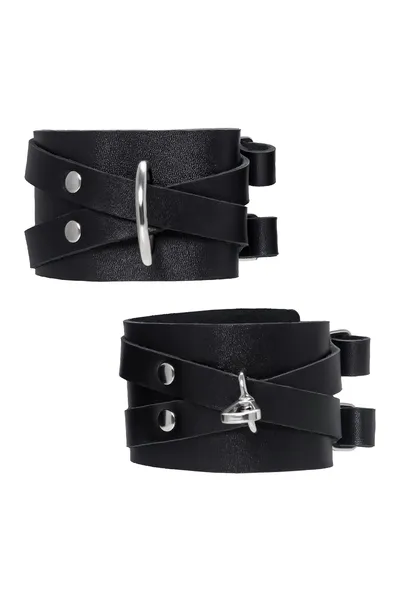 Pecado BDSM okovi, sa dve ukrštene trake, kvačilo-originalni karabin, koža