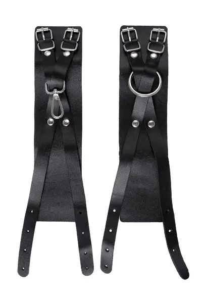 Pecado BDSM okovi, sa dve ukrštene trake, kvačilo-originalni karabin, koža