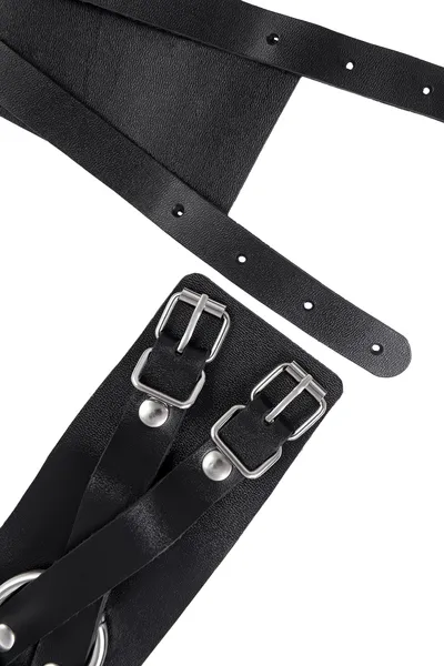 Pecado BDSM okovi, sa dve ukrštene trake, kvačilo-originalni karabin, koža