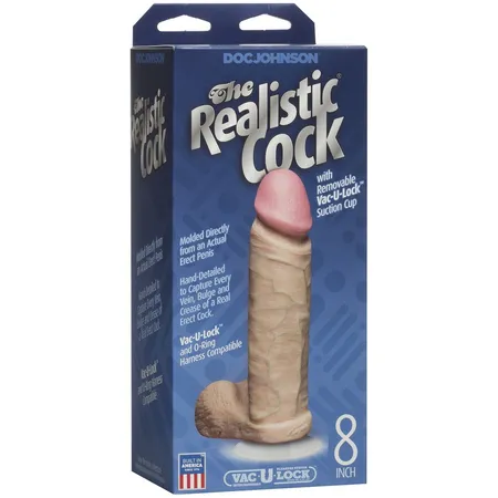 Univerzalni Dildo Realistični Cock 8  sa uklonjivom usisnom čašom VAC-u-Lock - 22,3 cm.