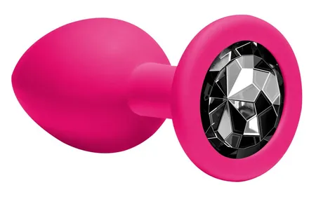 Analni čep Emotions Cutie Medium Pink black crystal 4012-01Lola