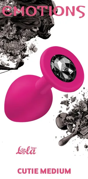 Analni čep Emotions Cutie Medium Pink black crystal 4012-01Lola