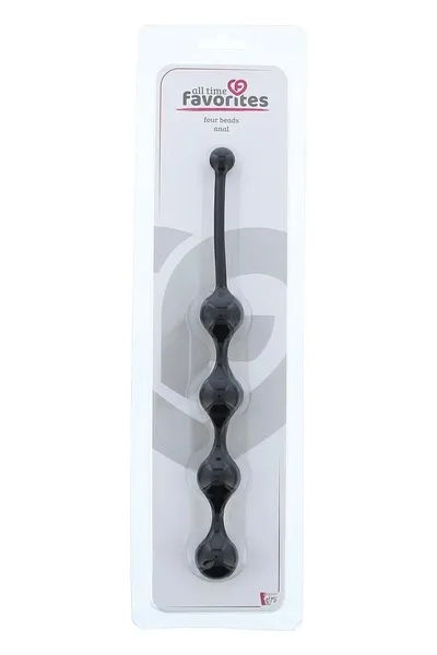 Crni Analni lanac Four Beads Anal Black - 24 cm.