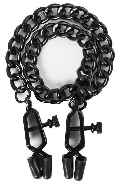 Crne kopče na bradavicama Alabama crossover Nipple Clamps sa lancem