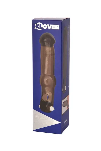 Toifa Klover mlaznica, za povećanje veličine sa vibracijama, TPE, Crna prozirna, 19,4 cm
