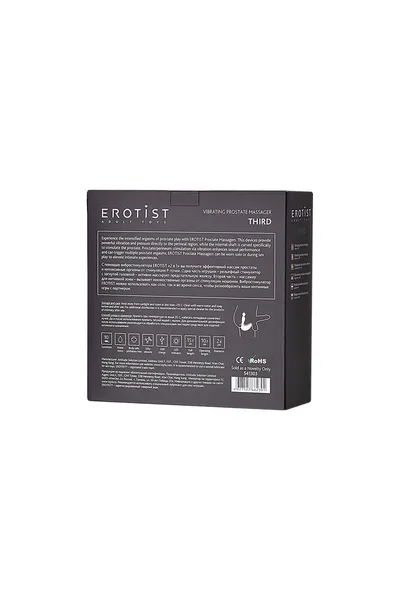 Erotist treći stimulator prostate, silikon, crni, 15,7 cm