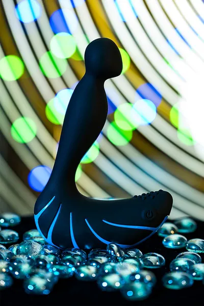 Erotist treći stimulator prostate, silikon, crni, 15,7 cm