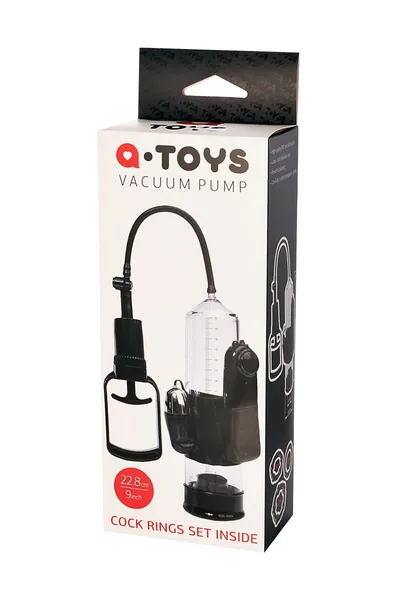 Toifa pumpa za penis a-igračke sa vibracijama, PVC, Crna, 22,8 cm