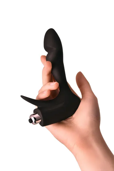 Erotist prvi stimulator prostate, silikon, crni, 14,4 cm