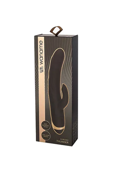 Vibrator sa klitorisnim stimulatorom VANAME D-Splash Thunder, Silikon, Crna, 24,2 cm
