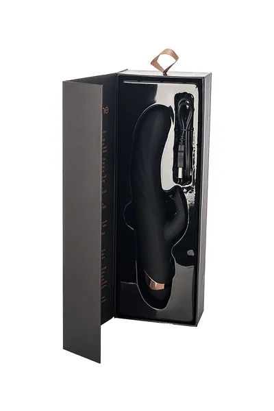 Vibrator sa klitorisnim stimulatorom VANAME D-Splash Thunder, Silikon, Crna, 24,2 cm