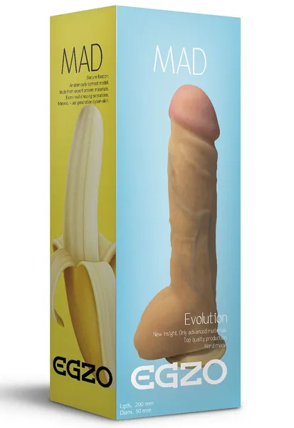 Veliki realni Dildo Mad banana sa skrotumom - 23,5 cm