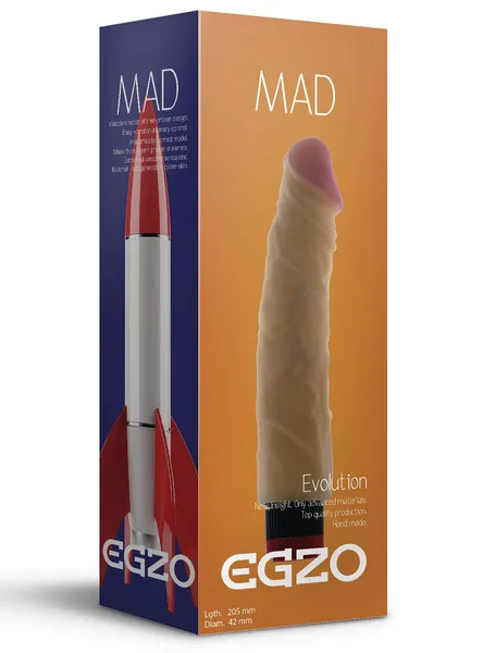 Realistični multi-speed vibrator bez skrotuma Mad Rocket .
