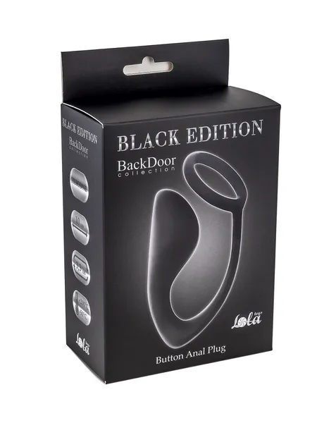 Muški Analni stimulans sa prstenom na penisu Button Anal plug Black 4216-01lola