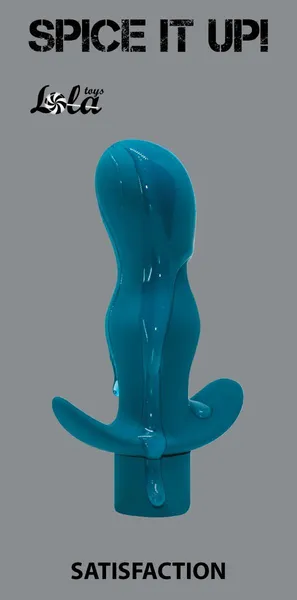 Tirkizni Analni čep sa Satisfaction vibracijom - 11,5 cm.