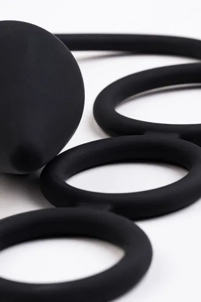 Erotist Analni čep sa erekcionim prstenom, silikon, crni, 20 cm, Ø 3 cm