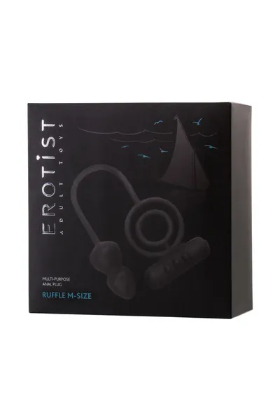 Erotist Analni čep sa dodatnom stimulacijom, silikon, Crna (541306)