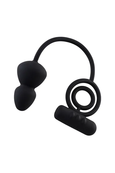 Erotist Analni čep sa dodatnom stimulacijom, silikon, Crna (541306)