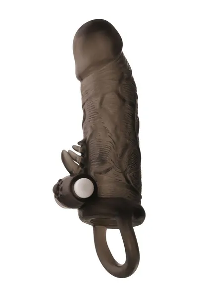 Toifa Klover mlaznica, za povećanje veličine sa prstenom i vibracijama, TPE, Crna, 14.5 cm