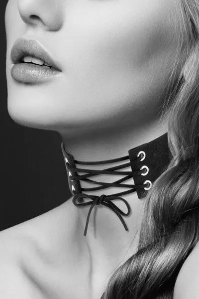 Choker sa čipkom Choker LACET Noir