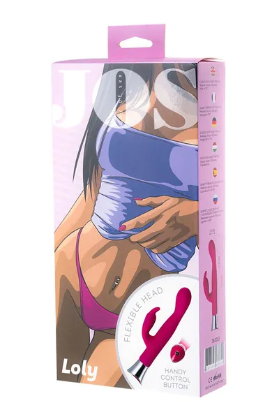 Jos Loli vibrator sa klitorisnim stimulatorom, flexibilna glava, silikon, ružičasta, 21,6 cm