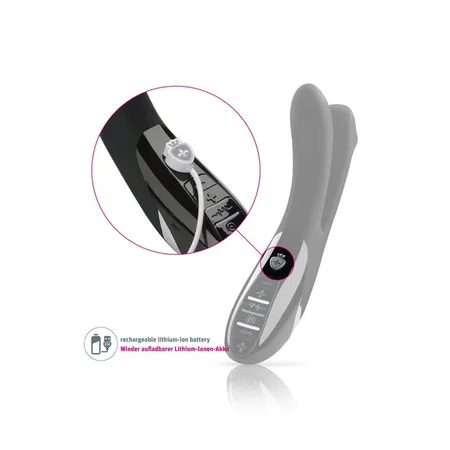 Mistim tingling Apart vibrator sa električnom stimulacijom je crn