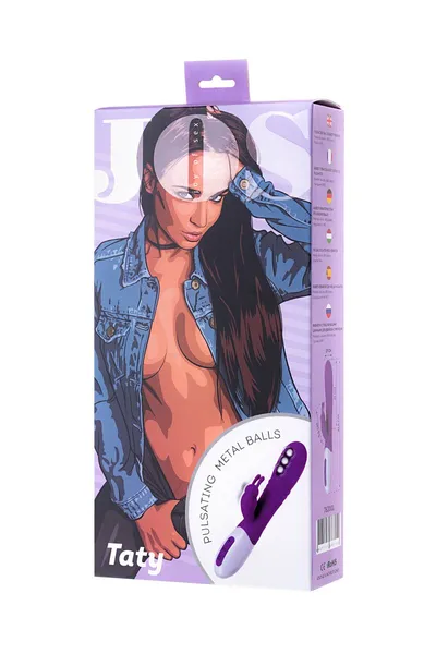 Jos tati klitoralni stimulans vibrator C sa pulsirajućim kuglicama, silikon, ljubičasta, 21,5 cm