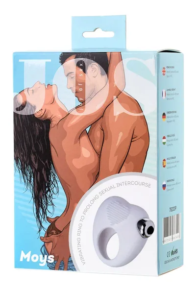 VIBROKOLCO za produženje sexualnog odnosa JOS MOYS, silikon, belo, 6,7 cm