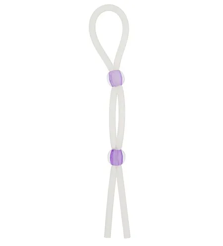 Prozirni prsten za erekciju-laso Silicone Lasso Cock Ring Dual Beads