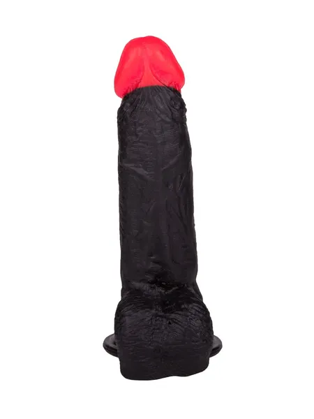 Dildo je crn sa crvenim REALISTIKOM u laminatu l 185 mm d 40 mm art. 391600
