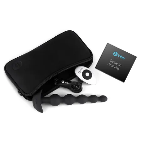 Analne premium perle sa 3 motora B-Vibe Cinco Anal Beads Black