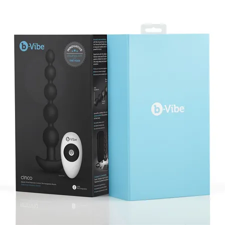 Analne premium perle sa 3 motora B-Vibe Cinco Anal Beads Black